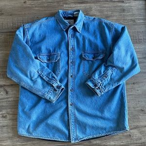 ***SOLD***Vintage American Blue Authentics Denim Flannel Button Up